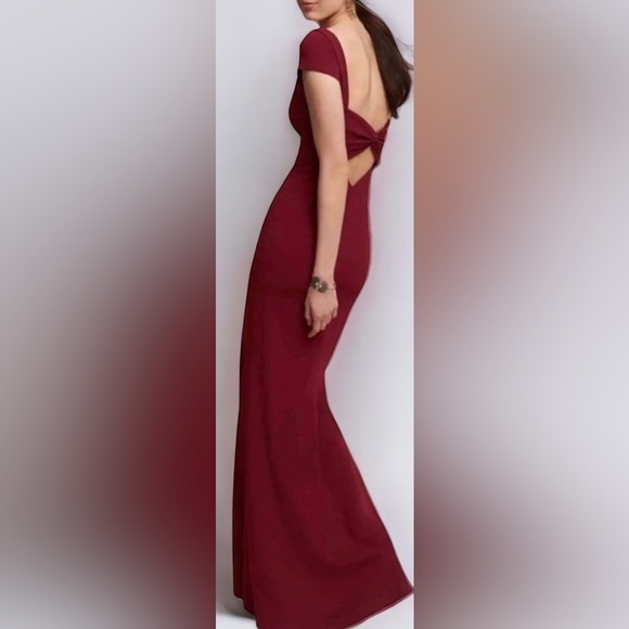 New Katie May x BHLDN Madison 2, 4, 6 Bordeaux Maroon Bow Back Long Bridesmaid - Picture 9 of 9